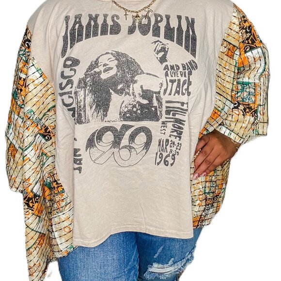 Blue Velvet Janis Joplin Poncho Top - NWT - Size L/XL - Picture 1 of 2